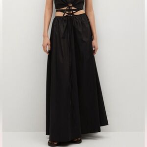 MANGO cotton flared maxi skirt .